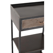 Étagère AKIBE - 1 tiroir, 3 tablettes en métal noir - Design classique et pratique_5