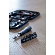 Set à outils en métal - 25 pièces avec boîtier en aluminium zippé - Couleur noire - Poids 550 g_5
