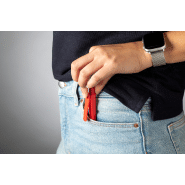 Stylo bille en plastique ABS - clip spécial - encre bleue - couleur rouge - 13g_5