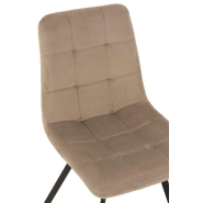 Chaise de salle à manger MILENA beige - métal noir et velours doux_5