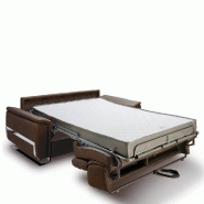 Canapé convertible express Réaumur 140cm - Matelas 16cm - Pieds luge - Polyuréthane marron - Fabrication italienne_5