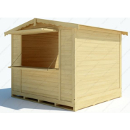 Chalet de Noël pliable en bois massif Gardy Shelter - 266x237cm - 6,3m² - épicéa massif - Réf 3785_6