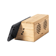 Chargeur enceinte Bluetooth en bambou - induction, chargeur rapide sans fil 10W, support téléphone portable_5