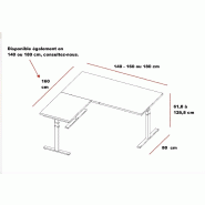 Bureau d'angle électrique réglable en hauteur - Quadrifoglio - Oui, Oui, 160, Hêtre_5