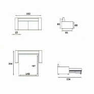 Canapé convertible Night Express 140 cm - Matelas 14 cm polyuréthane - Blanc - Fabrication italienne_5