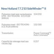 T7.210 Sidewinder II - Tracteur agricole New Holland - Puissance maximale 154 kW / 210 ch - Technologie SCR ECOBlue™ Tier 4B_5