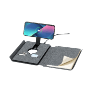 Carnet de notes chargeur sans fil - 5000 mAh - Polyester 300D RPET - Compatible Apple Watch® et iPhone® 12+_5