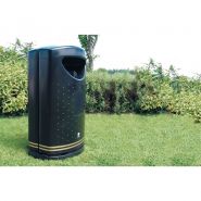 Poubelle publique en polyéthylène renforcé antivandal - 120L avec verrouillage et fixation au sol_5