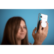 Porte téléphone portable en plastique - autocollant au dos - couleur blanche - 8,4g_5