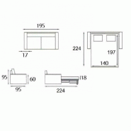 Canapé convertible express MASTER 140cm - Matelas 18cm - Tweed gris clair - Fabrication italienne_5