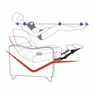 Canapé relax 2 places électrique Cabries - Zéro gravité - Microfibre bicolore gris plomb et gris perle - Têtières ajustables et USB_5