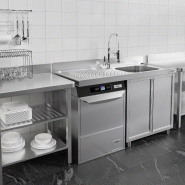 Plonge Inox 1 bac sur placard avec passage lave-vaisselle - P 700 - GGM - 1400 mm bac à droite_5