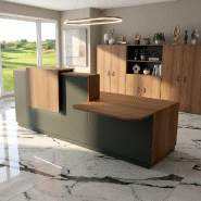 Bureau d'accueil ergonomique et Design Delta - Droite, Noir, Oui, 282, Acacia foncé_0