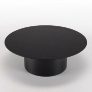 Table basse ronde DILA - 90 x 90 cm - Pieds métal - Design épuré et robuste_5