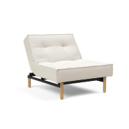 Innovation Living - Fauteuil-lit convertible Splitback Stem 90x115 cm - Pieds obus chêne naturel - Tissu bouclé Off White_5