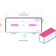 Bâtiment modulaire 20 pieds bulle de vente -Structure galvanisée juxtaposable, superposable R+2 - BTS OSR 15_5
