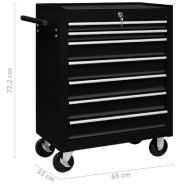 Vidaxl chariot à outils d'atelier avec 7 tiroirs noir 147174_5