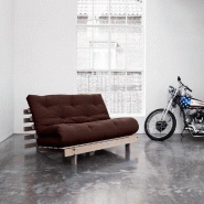 Canapé convertible futon ROOTS - Pin naturel - Coloris brown - Couchage 140x200 cm - Design japonais et scandinave_5