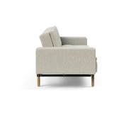 Canapé design Dublexo Stem avec accoudoirs - Convertible lit 115x210 cm - Pieds chêne - Tissu Mixed Dance Natural_5
