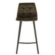 Chaise de bar Milena - velours vert foncé, design moderne et confortable_5