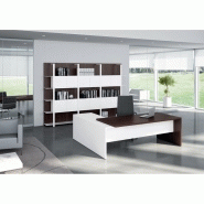 Bureau de direction T45 - Quadrifoglio - Plateau anti-rayures et pieds panneaux avec caisson 3 tiroirs_5