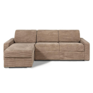 Canapé d'angle convertible EXPRESS DREAMER - sommier à lattes 160 cm - matelas 16 cm - velours côtelé caramel_5