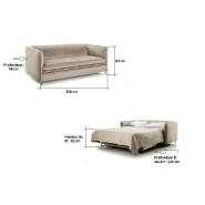 Canapé convertible CHEESE 160x190 cm - Tissu personnalisable - Design cosy avec mécanique 3 plis_5