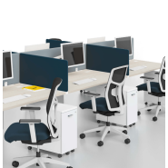 Bureau d'entreprise open space sobre et élégante - TÉOS Columbia avec pieds fixes ou réglables, plateau antibactérien et gestion des câbles_5