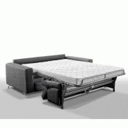 Canapé convertible suède 140 cm - Ouverture express - Sommier à lattes Renatonisi - Matelas 16 cm Tweed gris platine_5