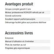 Perform 6500 XL C5 Groupe électrogène - Kohler - Puissance max 6,5 kW - 50 Hz - 230 V_5