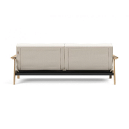 Canapé-lit design Innovation Living Splitback Frej - Convertible 115x210 cm - Accoudoirs bois - Tissu bouclé Off White_5