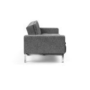Canapé design convertible Dublexo Chrome avec accoudoirs - Lit 115x210 cm - Pieds chromés - Tissu Twist Charcoal_5
