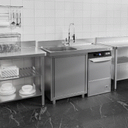 Plonge Inox 1 bac sur placard avec passage lave-vaisselle - P 600 - GGM - 1200 mm bac à gauche_5
