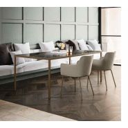 Table de réunion X6 - Plateau grès façon marbre et structure en acier - Design élégant et raffiné_5