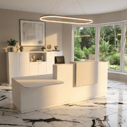Banque d'accueil Design & Ergonomique : La solution idéale pour Cabinets Médicaux - 242, Blanc, Gauche, Oui, Gris aluminium_0