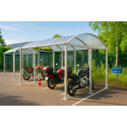 Abri vélos - modèle Vision - structure en tube carré et toiture polycarbonate_6