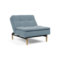 Fauteuil design Dublexo Stem convertible lit 90x115 cm - Pieds obus chêne naturel - Tissu soft indigo_5