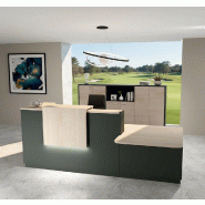 Comptoir d'accueil bi-colore avec PMR Delta et réhausse - Droite, Noir, Oui, 262, Acacia clair_5