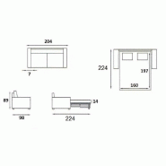 Canapé convertible express Nordic - Couchage 160x197 cm - Matelas 16 cm - Velours gris clair_5