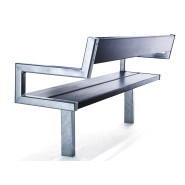 Banc public Pixbo réf 8037086 - Hags - Avec accoudoir - Noir/Galvanisé - Free Standing_5
