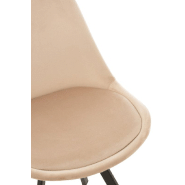 Chaise design RATRI en tissu beige - Pieds en métal noir - Confort optimal et style moderne_5