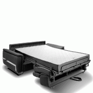 Canapé convertible express Réaumur 140cm - Matelas 16cm - Pieds luge - Polyuréthane noir - Fabrication italienne_5