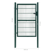 Vidaxl portillon 2d (simple) vert 106x170 cm 141749_5