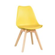 Chaise de restaurant - design scandinave - bois de hêtre et coque en polyuréthane - coussin simili cuir - vendue par lot de 4_5