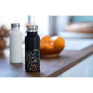 Thermos en inox à double paroi - Couvercle bambou et accroche métal - 500 ml - Couleur noire_5