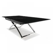 Table basse relevable et extensible Magic-J - Verre noir - Piétement chromé - Réglable en 7 hauteurs_5