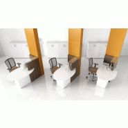 Bureau d'accueil oval avec parties haute et basse - MDD - Blanc, Wengé, A droite_5