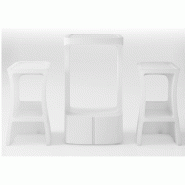 Table mange-debout intérieur/extérieur Karla - Sokoa - Blanc, Sans plateau verre_5