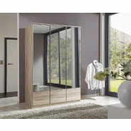 Composition d'angle dressing DINGLE chêne - 7 portes miroirs - Pratique et élégant_5