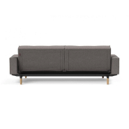 Canapé convertible Splitback Stem avec accoudoirs - Pieds obus chêne naturel - Tissu Mixed Dance Grey - Couchage 115x210 cm_5